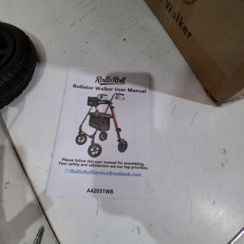 ROLLISROLL LIGHTWEIGHT FOLDABLE ROLLATOR WALKER WITH 8" BIG RUBBER WHEELS FOR ALL TERRAIN - 39.4" TALL - GOLDEN - (MODEL: A42031W8) image 3