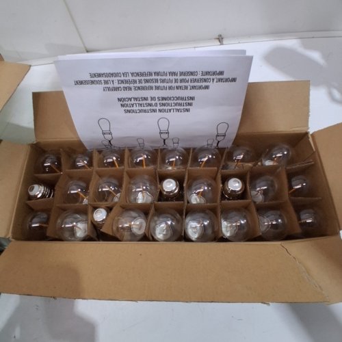 FEIT ELECTRIC WEATHERPROOF LED 24-LIGHT STRING LIGHTS WITH 2 SPARE LIGHTBULBS - 48FT - BLACK (MODEL: 1603293) image 5