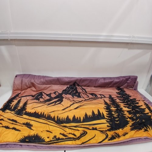 BELOW ZERO BELOW ZERO 2-IN-1 WEARABLE HOODED OUTDOOR BLANKET - 54" × 76" - PURPLE/ORANGE (MODEL: 1896292) image 2