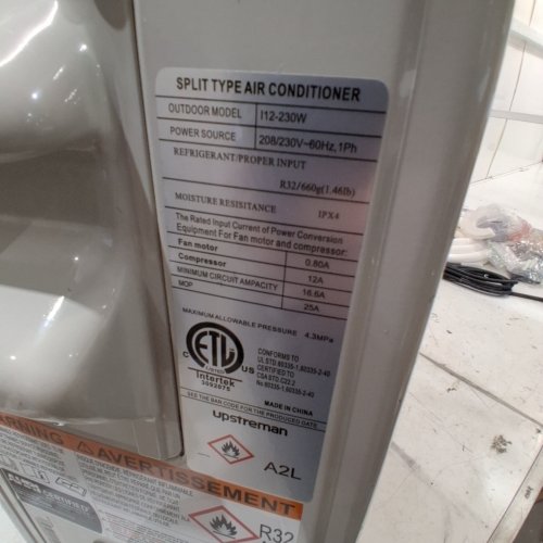 UPSTREAM SPLIT ROOM AIR CONDITIONER WITH HEAT PUMP - 28.7" X 9.8" X 20.8" - 12000 BTU - 208/230V - WHITE (MODEL: 112-230W) image 9