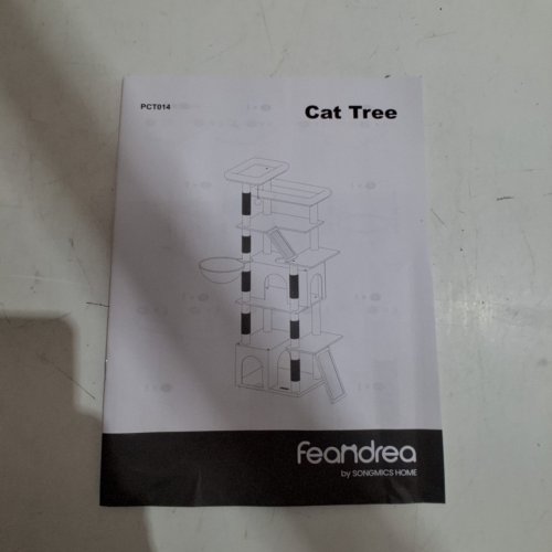 FEANDREA CAT SCRATCHING POSTS WITH 2 CAVES - 72.6" - DARK GREY (MODEL: PCT014G201) image 3