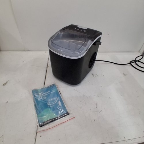 EUHOMY COUNTERTOP ICE MAKER MACHINE WITH HANDLE, BASKET AND SCOOP - MAKES 26LB/DAY - BLACK (MODEL: IM001-BBL-CAEH) image 3