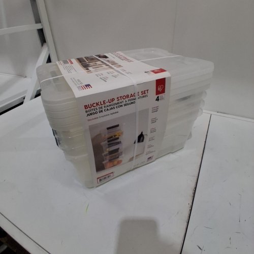 4PK IRIS STORAGE BINS WITH LOCKING LIDS - 12.9QT - CLEAR/BLACK (MODEL: 1410571) image 4