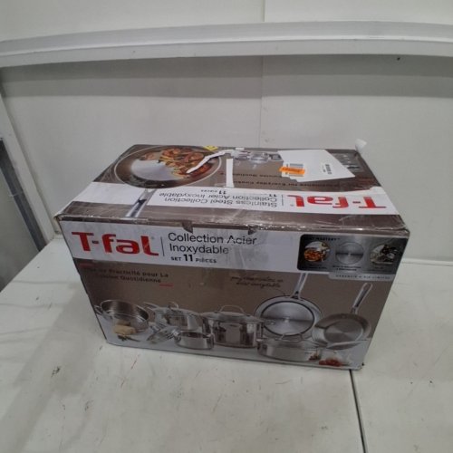 11PC T-FAL STAINLESS STEEL COOKWARE SET - SILVER (MODEL: H884SB74) image 6