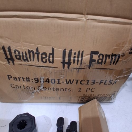 HAUNTED HILL FARM ANIMATRONIC SCARY POSABLE TALKING WITCH HALLOWEEN DECORATION - TOUCH/MOTION DETECTION - 5.3FT - (MODEL: 98401-WTC13-FLSA) image 3