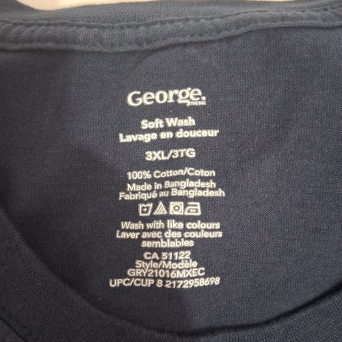 2PK GEORGE SOFT WASH T-SHIRT - 3XL - DARK BLUE image 3