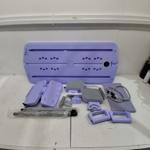 MULTIFUNCTIONAL ABDOMINAL EXERCISE BOARD WITH RESISTANCE BANDS AND KNEE MAT - 16" X 41" - PURPLE (MODEL: GHNJF001P) image 3