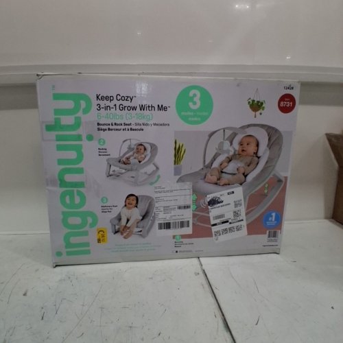 INGENUITY KEEP COZY 3-IN-1 GROW WITH ME VIBRATING BABY BOUNCER SEAT & ROCKER - 6-40LBS - BLUE/GREY image 4