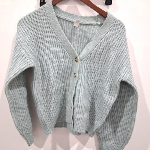 KID'S GEORGE KNIT BUTTON UP CARDIGAN - EXTRA LARGE (14-16) - LIGHT BLUE-GREY (STYLE: GRF52009G) image 2