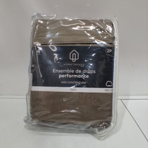 4PC HOMETRENDS SATEEN SHEET SET - FULL - 400 THREAD COUNT - TAUPE (MODEL: HT400-DB-DTUP) image 3
