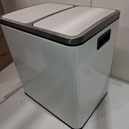 SONGMICS DUAL COMPARTMENT TRASH CAN - LIGHT GRAY (MODEL: LTB030WG01) image 5