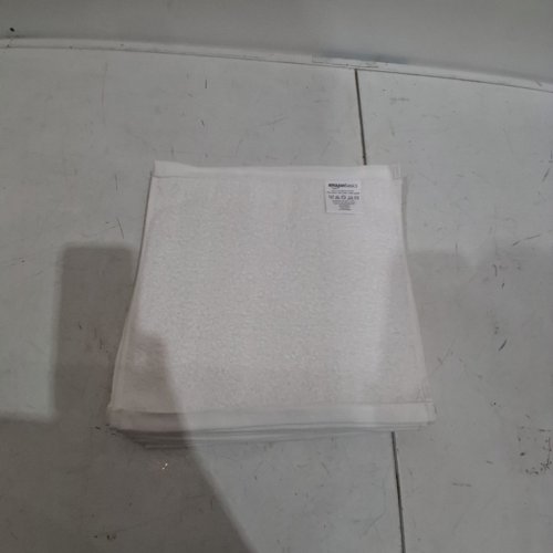 12PK AMAZON BASICS 100% COTTON HAND TOWELS - 12" X 12" - WHITE image 3