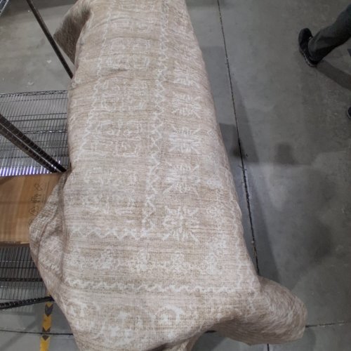 NON-SLIP NEUTRAL VINTAGE CHIC LOW PILE AREA RUG -11.4FT X 8.10FT - BEIGE image 2
