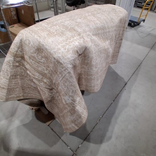 NON-SLIP NEUTRAL VINTAGE CHIC LOW PILE AREA RUG -11.4FT X 8.10FT - BEIGE image 3