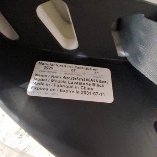CYBEX GOLD ATON 2 REAR FACING INFANT CAR SEAT WITH SENSORSAFE BUCKLE - 35LB MAX - LAVASTONE BLACK (MODEL: ATON 2) image 2