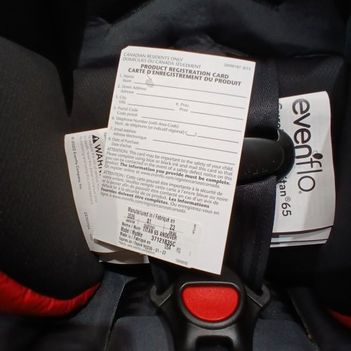 EVENFLO TITAN 65 CONVERTIBLE CAR SEAT -65 LBS - GRAY / RED (MODEL: 37121835C) image 2