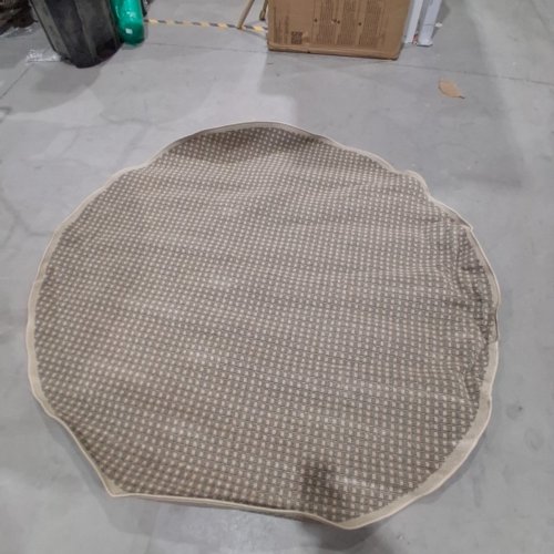 UNIQUE LOOM ROUND OUTDOOR AREA RUG -6FT- GRAY / TAN image 2