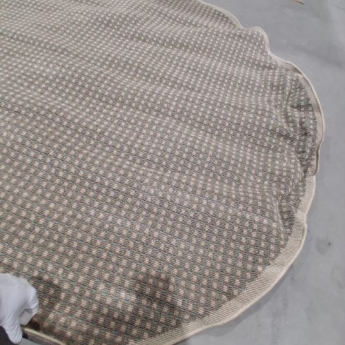 UNIQUE LOOM ROUND OUTDOOR AREA RUG -6FT- GRAY / TAN image 3