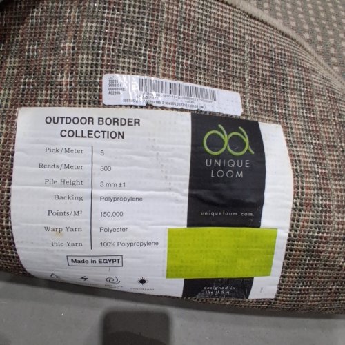 UNIQUE LOOM ROUND OUTDOOR AREA RUG -6FT- GRAY / TAN image 4