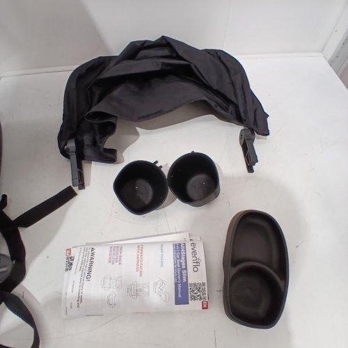 EVENFLO 4-IN-1 CONVERTIBLE SLIM PLUS CANOPY CARSEAT WITRH CAR HOLDERS - 4-40LBS - BLACK /GREY (MODEL: CS400112527C) image 5