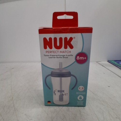 NUK PERFECT MATCH LEARNER STRAW BOTTLE PENGUIN - 260ML - GREY\BLUE image 4
