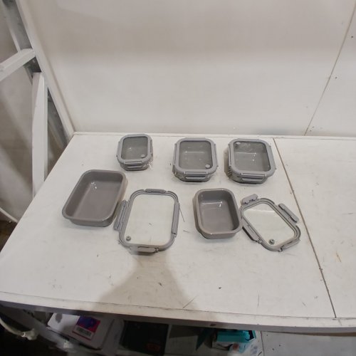 10PC SAFDIE & CO CERAMIC OVEN, DISHWASHER AND MICROWAVE SAFE FOOD STORAGE SET WITH LIDS - GREY (MODEL: 1796147) image 2