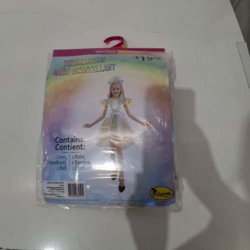 3PC PARTYHOLICS TWINKLECORN UNICORN COSTUME - MEDIUM (8-10) - MULTICOLOUR image 2