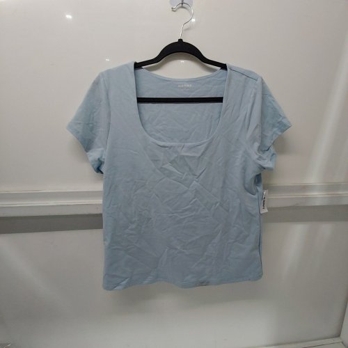 WOMENS OLD NAVY HUG DOUBLE-LAYER SCOOP-NECK TOP - EXTRA LARGE - SKY MAINTENANCE/LIGHT BLUE image 2