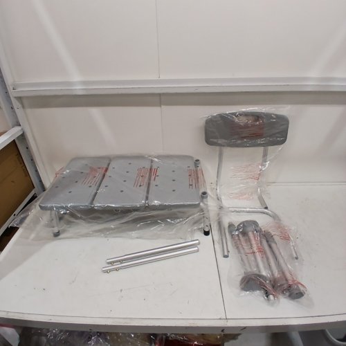 MEDLINE GUARDIAN BATHTUB TRANSFER BENCH WITH BACK SUPPORT & SUCTION FEET - 400LBS CAPACITY - GREY (MODEL: G3-100KBX1) image 2
