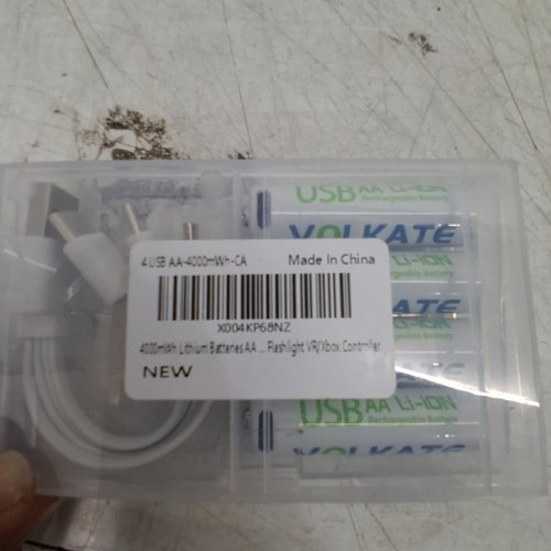 5PC VOLKATE USB RECHARGEABLE AA LI-ION BATTERIES WITH CABLE - WHITE image 2