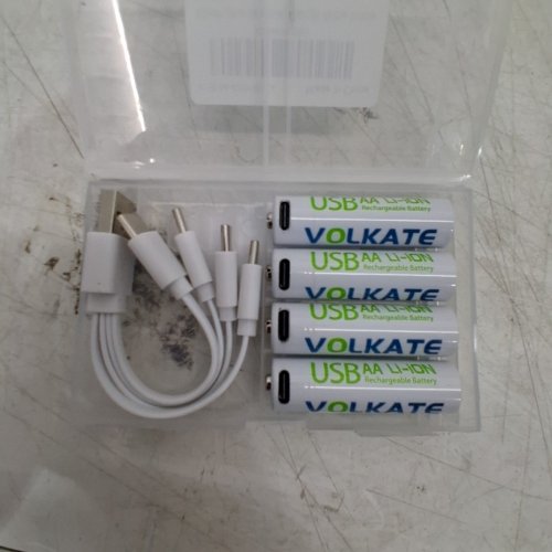 5PC VOLKATE USB RECHARGEABLE AA LI-ION BATTERIES WITH CABLE - WHITE image 3