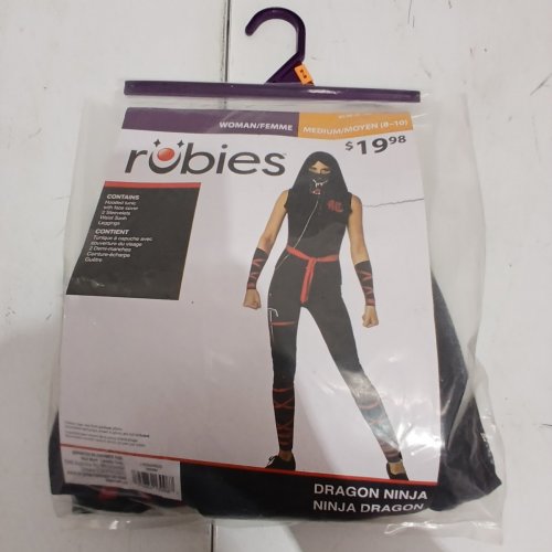 RUBIES HALLOWEEN DRAGON NINJA COSTUME - MEDIUM (8-10) - BLACK / RED (MODEL: 1000480) image 2