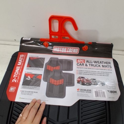 4PC MOTOR TREND ALL-WEATHER CAR AND TRUCK FLOOR MATS - BLACK (MODEL: MT-688-RD) image 3