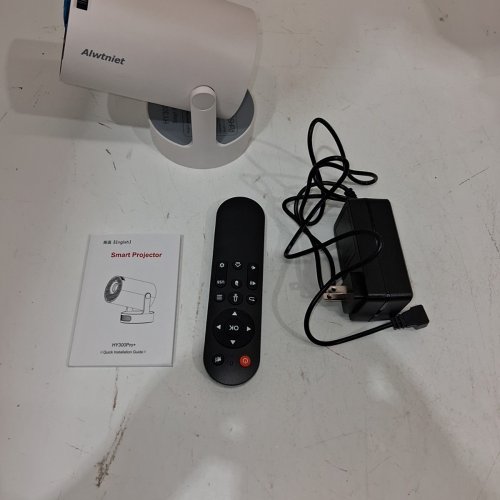 ALWTNIET PORTABLE SMART PROJECTOR BLUETOOTH, WIFI, & AUTO KEYSTONE CORRECTION - WHITE (MODEL: HY300PRO+) image 4