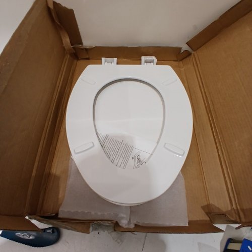 CENTOCO HEAVY DUTY MOLDED PLATIC ELONGATED CLOSED FRONT TOILET SEAT, WHITE (MODEL: DS900-001) image 2