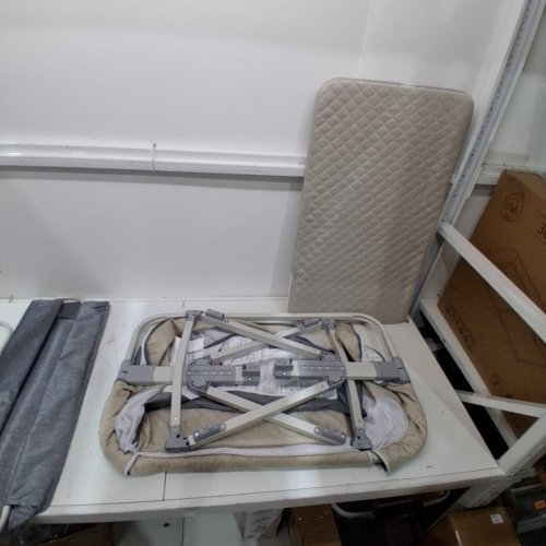 BABY BASSINET BEDSIDE SLEEPER FOR BABY WITH WHEELS AND STORAGE BASKET - 35.6" X 21" X 32" - BEIGE / BROWN (MODEL : WW001) image 4