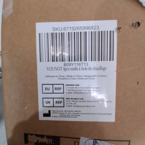 4PC VOUNOT FIREPLACE TOOL SET - BLACK image 2