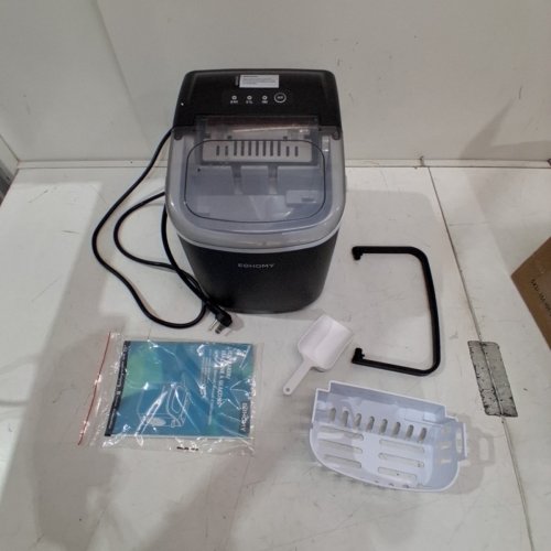 EUHOMY COUNTERTOP ICE MAKER MACHINE WITH HANDLE & BASKET - MAKES 26LB/DAY - BLACK (MODEL: IM001-BBL-CAEH) image 3