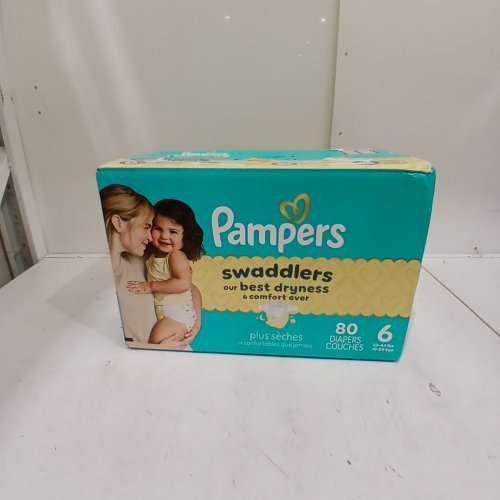 80PK PAMPERS SWADDLERS DIAPERS - SIZE 6 image 2