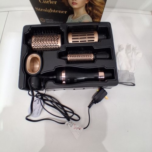 NICEBAY 4-IN-1 NEGATIVE ION HOT AIR STYLING BRUSH SET - ROSE GOLD/BLACK - (MODEL: CT-536). image 3