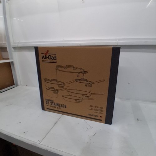 10PC ALL-CLAD - D5 BRUSHED STAINLESS STEEL COOKWARE SET image 2