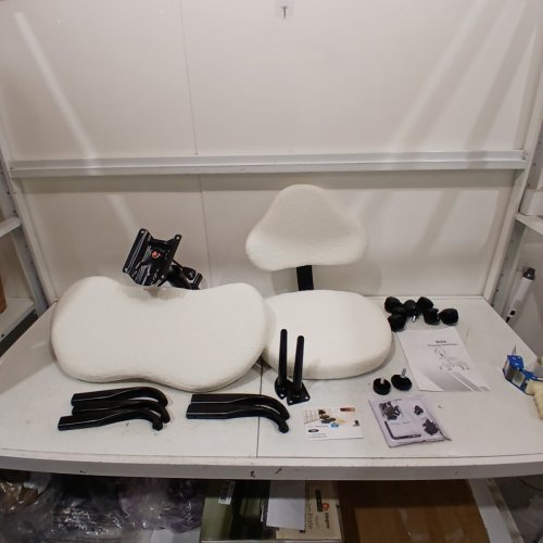 ERGONOMIC CROSS-LEGGED OFFICE CHAIR WITH WHEELS - 36" - 250LB MAX - WHITE (STYLE:D20-WHITE) image 2