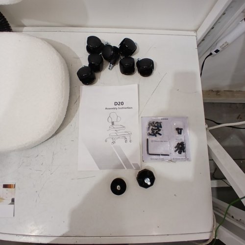 ERGONOMIC CROSS-LEGGED OFFICE CHAIR WITH WHEELS - 36" - 250LB MAX - WHITE (STYLE:D20-WHITE) image 3