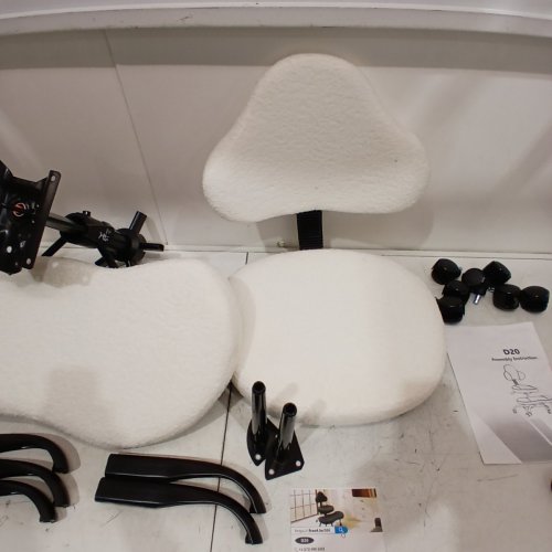 ERGONOMIC CROSS-LEGGED OFFICE CHAIR WITH WHEELS - 36" - 250LB MAX - WHITE (STYLE:D20-WHITE) image 4