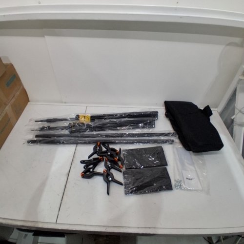 EMART STUDIO ADJUSTABLE PHOTO BACKDROP STAND KIT - 10FT X 7FT - SILVER (MODEL: EM-BS2030) image 2