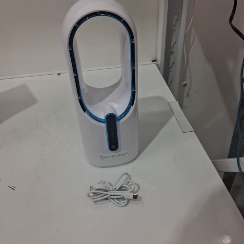 MISBY PORTABLE BLADELESS FAN WITH 3 SPEEDS - 5000MAH BATTERY - BLUE/WHITE - (MODEL: F6-B2) image 4