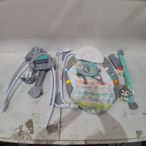 BRIGHT STARTS WHIMSICAL WILD PORTABLE COMPACT AUTOMATIC SWING WITH MELODIES - GREY (MODEL: 11803-MEES) image 3