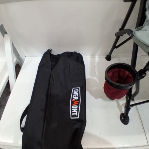 OVERMONT BACK SUPPORT CAMPING CHAIR FOR ADULTS WITH CUP HOLDER & SIDE POCKET - 450 LBS - RED/GREY (MODEL: OM000005) image 3