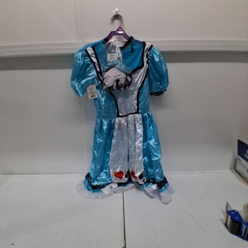 6PC WOMENS AMAZING ALICE COSTUME - MEDIUM (8-10) - BLUE AND SILVER (STYLE: 50123M) image 2