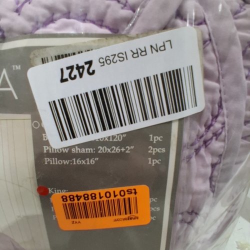 4PC SERENTA DAMASK EMBROIDERY BEDSPREAD SET WITH SHAMS AND THROW PILLOW - KING - LAVENDER FOG (STYLE: 141584) image 3